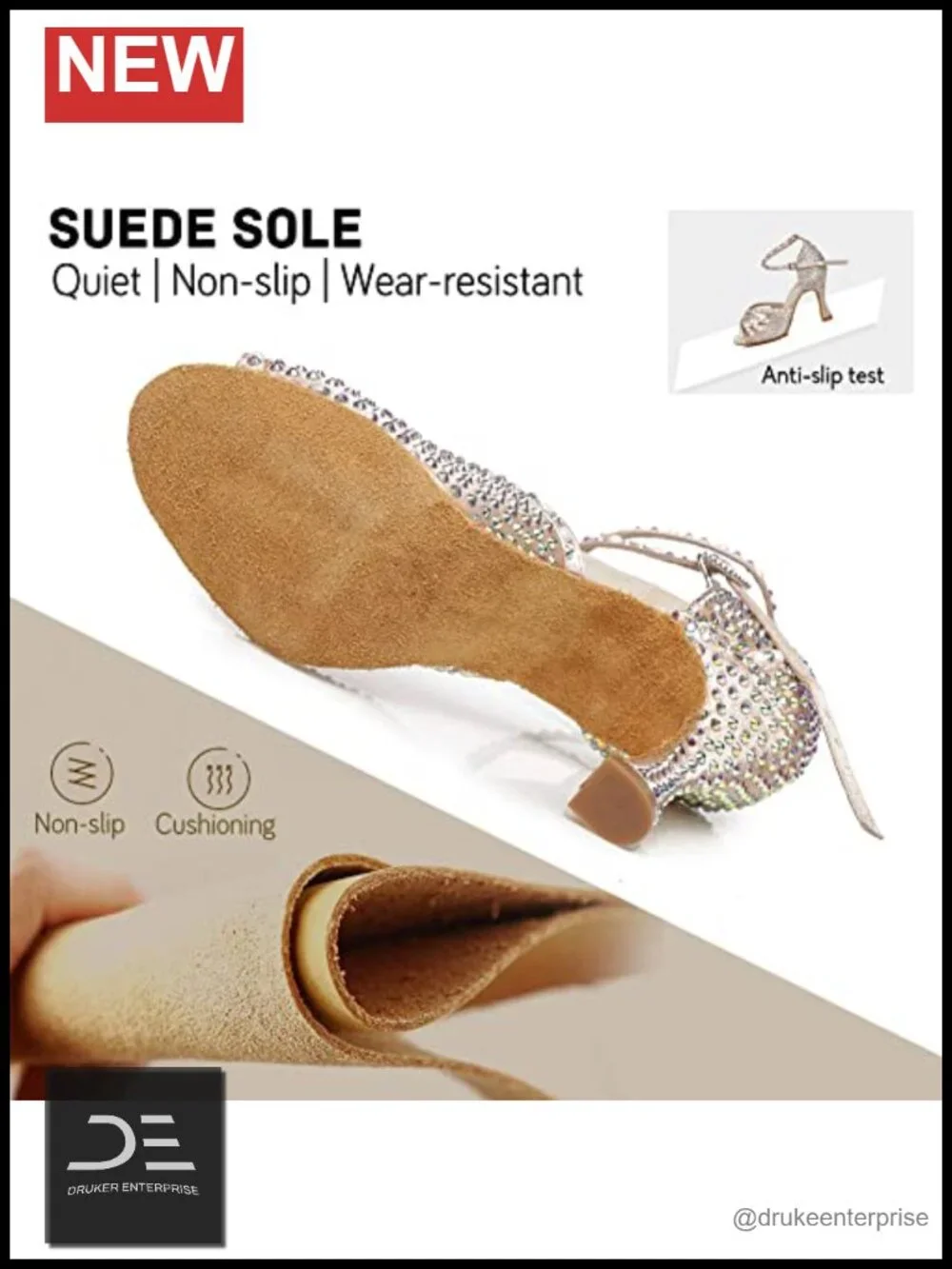 Women's Latin Dance Shoes Rhinestones Satin Ballroom Professional Dance Shoes
